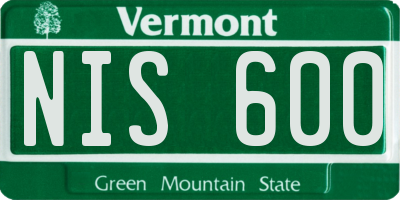 VT license plate NIS600