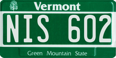 VT license plate NIS602