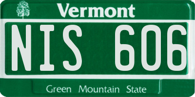VT license plate NIS606
