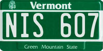 VT license plate NIS607