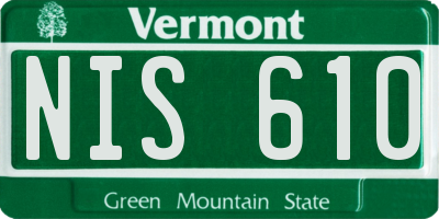 VT license plate NIS610