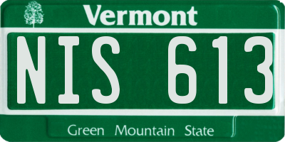 VT license plate NIS613