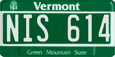 VT license plate NIS614