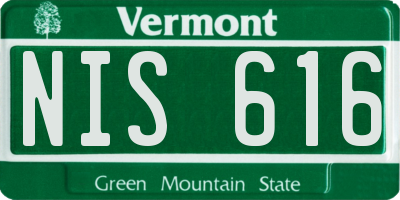 VT license plate NIS616