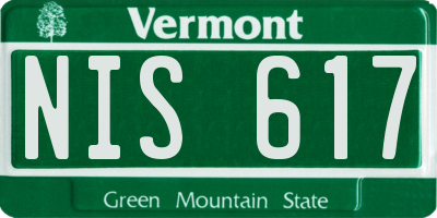 VT license plate NIS617