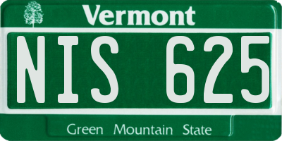 VT license plate NIS625