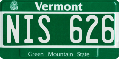 VT license plate NIS626