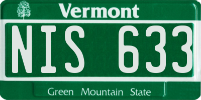 VT license plate NIS633
