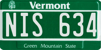 VT license plate NIS634