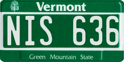 VT license plate NIS636