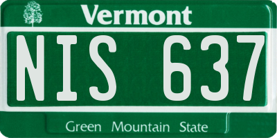 VT license plate NIS637