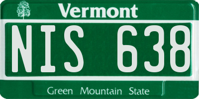 VT license plate NIS638