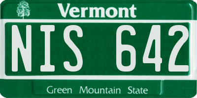 VT license plate NIS642