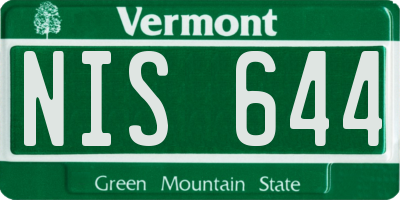 VT license plate NIS644