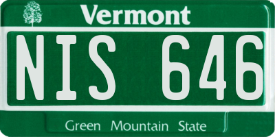 VT license plate NIS646
