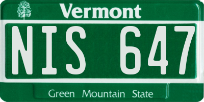 VT license plate NIS647