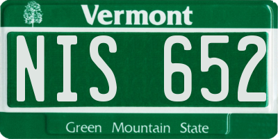 VT license plate NIS652