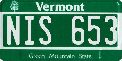 VT license plate NIS653