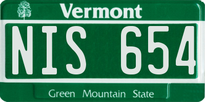 VT license plate NIS654