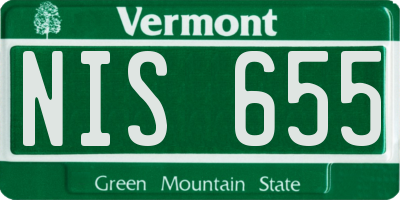 VT license plate NIS655