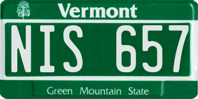 VT license plate NIS657