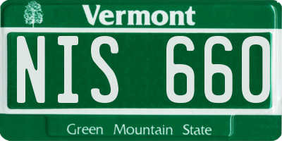 VT license plate NIS660