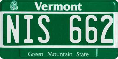 VT license plate NIS662
