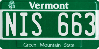 VT license plate NIS663