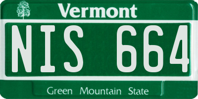 VT license plate NIS664