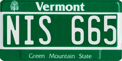 VT license plate NIS665