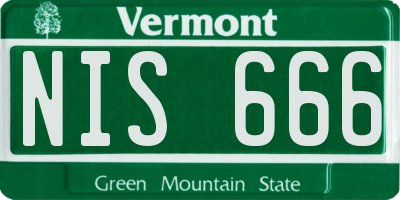 VT license plate NIS666