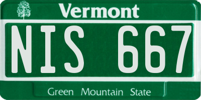 VT license plate NIS667