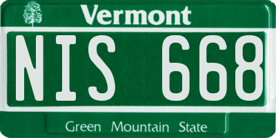 VT license plate NIS668