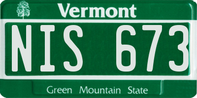 VT license plate NIS673