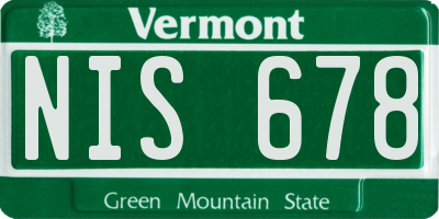 VT license plate NIS678