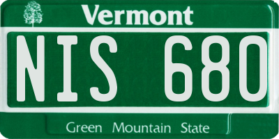 VT license plate NIS680