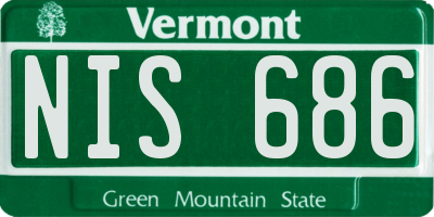 VT license plate NIS686