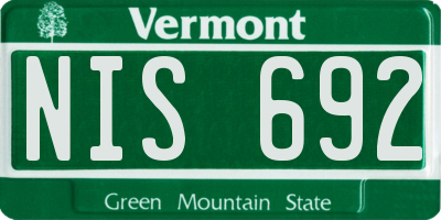 VT license plate NIS692