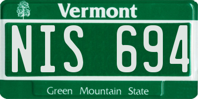 VT license plate NIS694