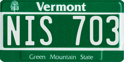 VT license plate NIS703