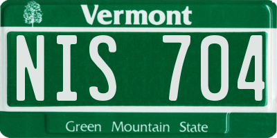 VT license plate NIS704