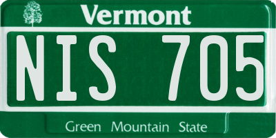 VT license plate NIS705