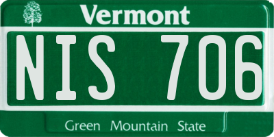VT license plate NIS706