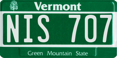VT license plate NIS707