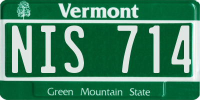 VT license plate NIS714