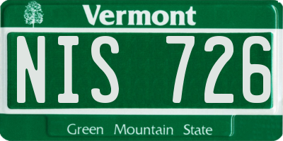 VT license plate NIS726