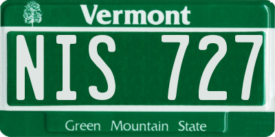 VT license plate NIS727