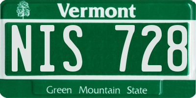 VT license plate NIS728