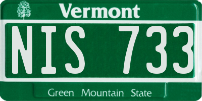 VT license plate NIS733