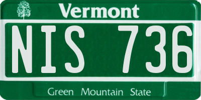 VT license plate NIS736